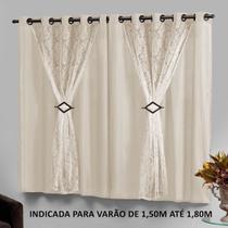 Cortina Elegante 2,20x1,30 para Sala/Quarto Bege Marrocos