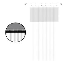 Cortina Elegante Moderna P/ Box Banheiro Visor Pvc Impermeável