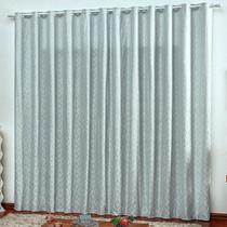 Cortina em Jacquard Bahamas 3,00 x 2,70 Para Varão - Cinza Claro - 100% Poliéster