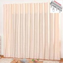 Cortina em Jacquard Bahamas 4,00 x 2,70 Para Trilho Suisso - Palha - 100% Poliéster Cortina em Jacquard Bahamas 4,00 x 2,70 Para Trilho Suisso - Palha - 100% Poliéster