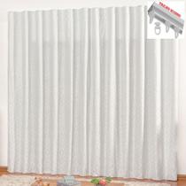 Cortina em Jacquard Degradê 3,00 x 2,70 Para Trilho Suisso - Branca - 100% Poliéster