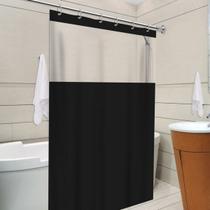 Cortina em PVC Para Box Antimofo Com Gancho 1,38x1,98 Preto
