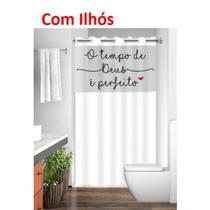 Cortina em PVC Para Box Antimofo Com Ilhós O Tempo de Deus