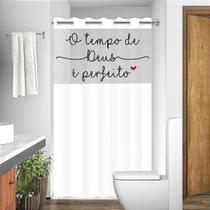 Cortina em PVC Para Box Antimofo Com Ilhós O Tempo de Deus