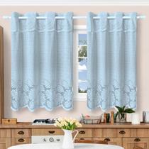 Cortina em Renda Jacquard Costela de Adão 1,25x2,50m Decoração Cozinha