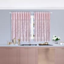 Cortina em Renda Jacquard Marina Floral 2,30mx1,20m +30cm Bandô - Beija Flor