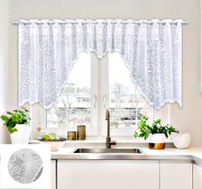 Cortina em Renda Pia Para Cozinha 2,95 X 1 Cascata Floral Clássica Cortina em Renda Pia Para Cozinha 2,95 X 1 Cascata Floral Clássica