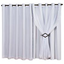 Cortina Em Tecido Com Voil 90% Blackout 2m L x 2m A Sala Quarto Cozinha Escritorio Estúdio Blecaute Cortina Em Tecido Com Voil 90% Blackout 2m L x 2m A Sala Quarto Cozinha Escritorio Estúdio Blecaute