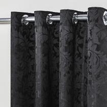 Cortina em Tecido Jacquard 2,70 m x 1,60 m - Preto - REDECOR