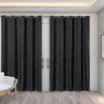 Cortina Em Tecido Jacquard 4,00 M X 2,70 M - Preto