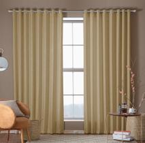 Cortina Em Tecido Jacquard Para Sala E Quarto 2,80 X1,70 M COR CAQUI