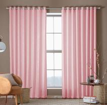 Cortina Em Tecido Jacquard Para Sala E Quarto 2,80 X1,70 M COR ROSA Cortina Em Tecido Jacquard Para Sala E Quarto 2,80 X1,70 M COR ROSA