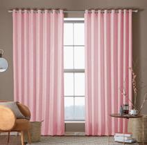 Cortina Em Tecido Jacquard Para Sala E Quarto 3,20m X 2,50m Rosa