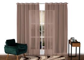 Cortina em Voil Liso Para Sala ou Quarto Para Varão Simples Tabaco 2,00m x 2,80m Cortina em Voil Liso Para Sala ou Quarto Para Varão Simples Tabaco 2,00m x 2,80m