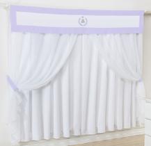 Cortina Enxoval de Bando Bebê com Voil - Thed Lilás