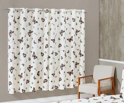 Cortina Estampada 2,00m x 1,80m para Varão - Borboletas Piquet