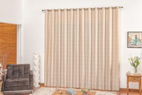 Cortina estampada avela e palha para sala e quarto 4,00m x 2,70m ilhos e varao Montreal Cortina estampada avela e palha para sala e quarto 4,00m x 2,70m ilhos e varao Montreal