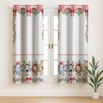Cortina Estampada de Natal 2,00x1,50 Decoração de cozinha, enfeito de natal, Papai Noel
