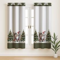 Cortina Estampada de Natal 2,00x1,50 Decoração de cozinha, enfeito de natal, Papai Noel