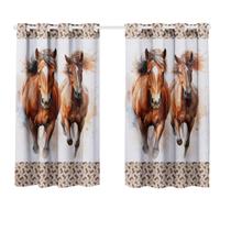 Cortina Estampada Decorativa Cavalos 2,00 x 1,50 Exclusiva (Decoração, Quarto, Sala)
