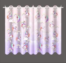Cortina Estampada infantil Super lindas 2.20 x 1.50 Unicórnio