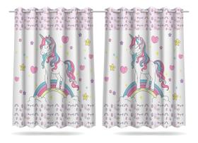 Cortina Estampada Infantil Unicornio 260x150 Quarto Menina Cortina Estampada Infantil Unicornio 260x150 Quarto Menina