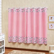 Cortina Estampada Para Quarto Do Bebê Modelo Nuvem Rosa