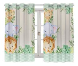 Cortina Estampada Quarto Infantil Safari 200X150 Cortina Estampada Quarto Infantil Safari 200X150