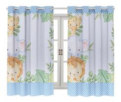 Cortina Estampada Quarto Infantil Safari 200X150 Cortina Estampada Quarto Infantil Safari 200X150