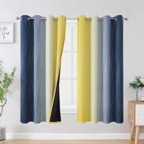 Cortina Estelar Textiler 132x160 cm Azul Marino y Amarillo Blackout