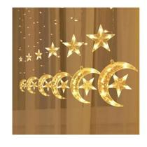 Cortina estrela/lua 105led brq fio de couro 8f bivolt Cortina estrela/lua 105led brq fio de couro 8f bivolt