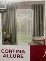 Cortina Eudora Voil Flamê Cor Cinza Varão Simples Juma 3,00M x 2,50M