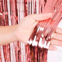 Cortina Festa 1m x 2m Metalizada Decorativa Rosa