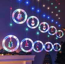 Cortina Fio de Fada PVC com Figuras Natalina Colorido Bivolt