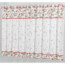 Cortina Fiorella para Quarto Branco Varão Simples 2 Metros - Bordados Ricardo