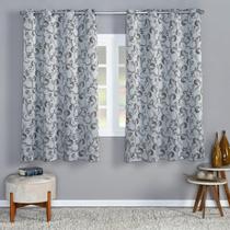 Cortina Flora 4,00M X 2,50M Tecido Jacquard Floral Ramos