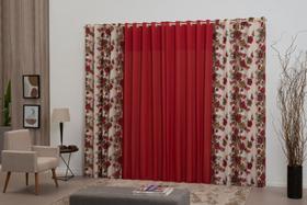 Cortina Floral 2,00metros Para Sala E Quarto Estampada Floral - Geare enxovais