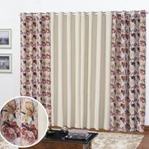 Cortina Florata 2,00 L 1,40A Estampada (Janela, Sala, Quarto, Escritório, Decoração)