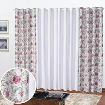 Cortina Florata 2,00 L X 1,70 A (Estampada Janela, Sala, Quarto, Escritório, Decoração, Cozinha)