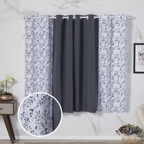 Cortina Florata 2,00 Largura x 1,40 Altura Estampada Janela Casa Cozinha Sala Quarto Decoração