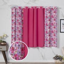 Cortina Florata 2,00 Largura x 1,40 Altura Estampada Janela Casa Cozinha Sala Quarto Decoração