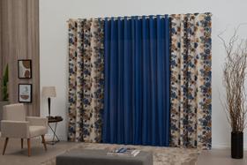 Cortina Florida Florata estampada de sala pra quarto Em Tecido Rústico 3x2,50 Cortina Florida Florata estampada de sala pra quarto Em Tecido Rústico 3x2,50