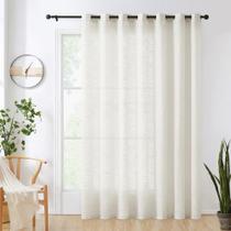 Cortina FMFUNCTEX de linho natural 100x213cm, ilhó bege transparente