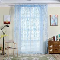 Cortina Folha 3 D Em Tule Azul