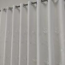 Cortina Forrada E Voal Com Flor 4,00x2,50 Para Bastão