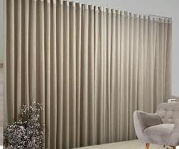 Cortina Forro C/ Gaze De Linho Flame 6 Metros Trilho Suíço