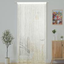 Cortina frisada YaoYue para portas, borlas, miçangas, marfim Cortina frisada YaoYue para portas, borlas, miçangas, marfim