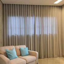 Cortina Gaze De Linho 4 Metros Trilho Suíço Premium Cortina Gaze De Linho 4 Metros Trilho Suíço Premium