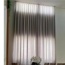 Cortina Gaze De Linho 8m X Altura Sob Medida - Trilho Suiço