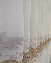 Cortina Gaze De Linho Bordada Sem Forro P/ Suíte Janela Sala 4,00x2,60 Cortina Gaze De Linho Bordada Sem Forro P/ Suíte Janela Sala 4,00x2,60